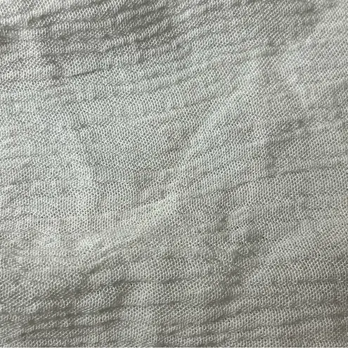 Christina V Women’s White Black Embroidered Boho Peasant Blouse Size M Sheer Top Size M