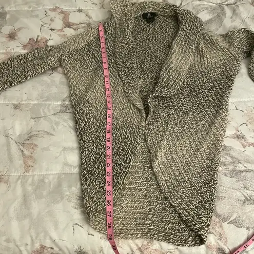 Tumi Peruvian baby alpaca & wool marled gray shawl collar open front cardigan S