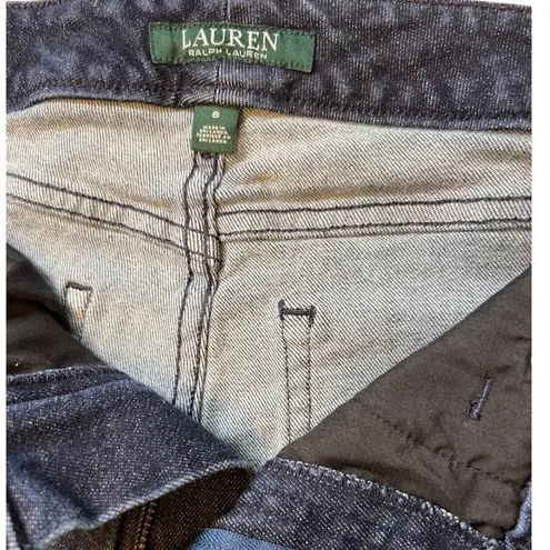 Lauren Ralph Lauren Regal Skinny Jeans Women's Size 8 Brown Side Stripe Denim Blue