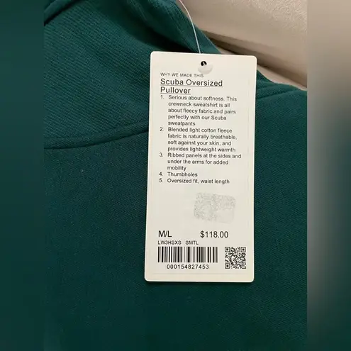 Lululemon NWT  Scuba Oversized Pullover Wordmark Storm Teal Sweatshirt Size M L - Image 8