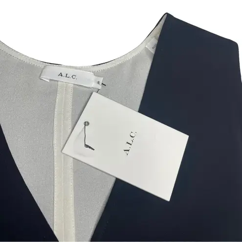 ALC Frank new A.L.C. ALC ♥︎ Cutaway Hem Contrast V Neck Tank Top ♥︎ Black White ♥︎ Size 8