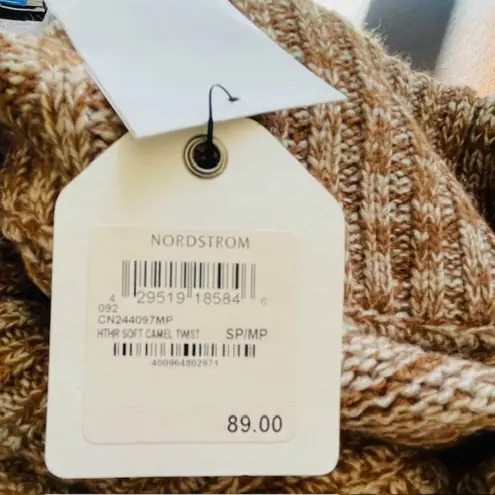 Caslon NWT Cape Poncho Sweater Knit Camel Heather S/M Petite