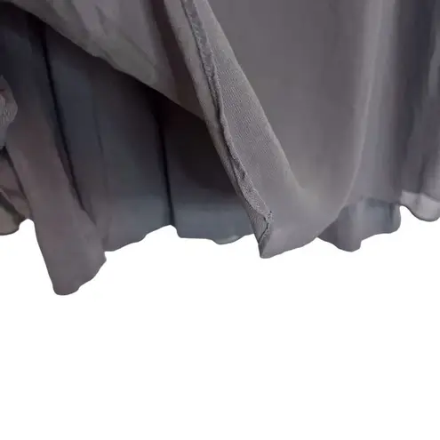 Thalia Sodi Thalia & Sodi Womens Flowy Vneck Tie Arms Grey Blouse Size XXL Career Wear