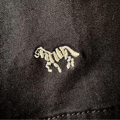 Coldwater Creek  Crop Pants W 18 Black Embroidered Zebra Print Side Closure New - Image 3