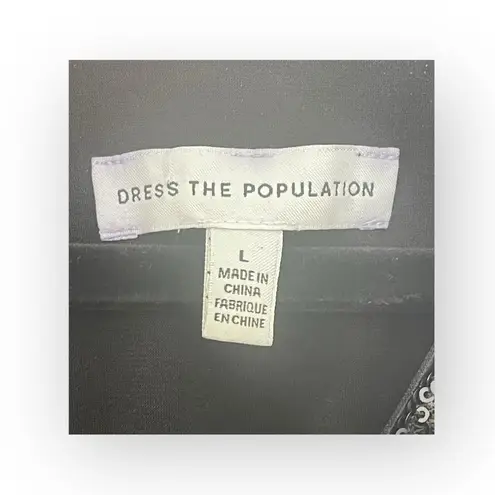 Dress the Population new 𖦹 Jaleah Sequin Surplice Cap Sleeve MIDI Dress 𖦹 Black