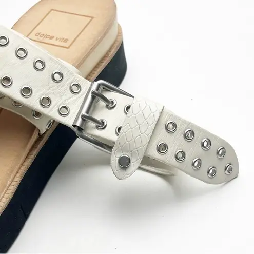 DOLCE VITA Panko Grommet Round Toe Criss Cross Adjustable Ankle Strap Sandal 6.5 White