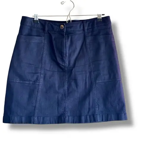 Boden Size 10 Navy Blue Cotton Cargo Mini Skirt Pockets