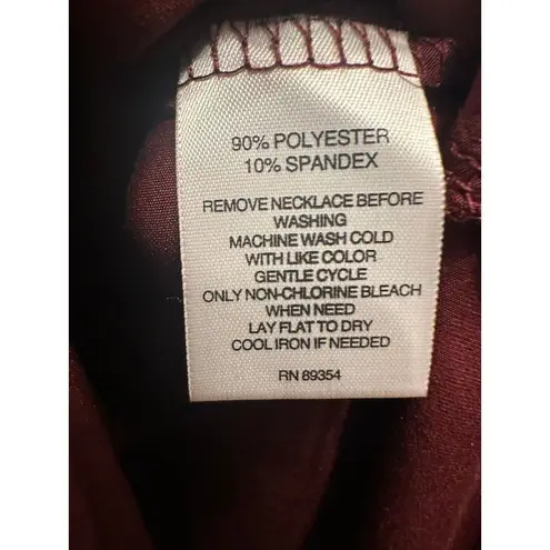 Wishful park  Cold Shoulder Mini Dress Tunic Burgundy Solid Scoop Neck Size M NWT