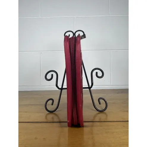 Harveys Seatbelt Bag Red Woven Wallet Clutch Zip Around Y2K