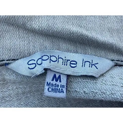 Sapphire Ink Y2K Vintage Denim Vest Medium Gray Bling Chains Grunge Indie Festival Emo