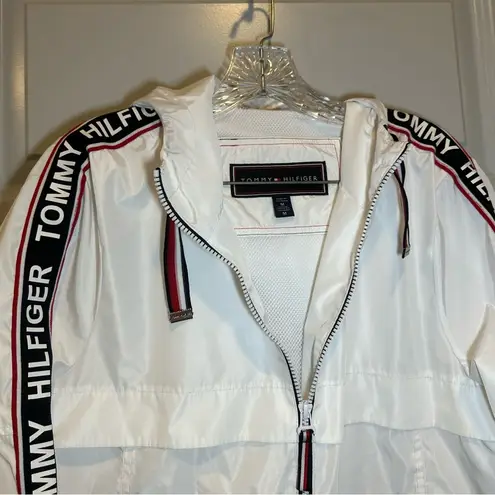 Tommy Hilfiger  White Sidetape Windbreaker Jacket size M
