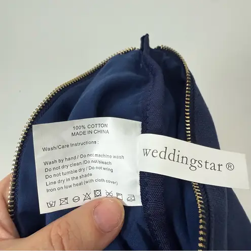 Navy Blue Canvas Makeup Pouch with Inspirational Quote