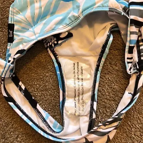 Jag jeans NEW NWT Blue White Black Tropical Floral Y2K 00s Bikini BOTTOM Small S