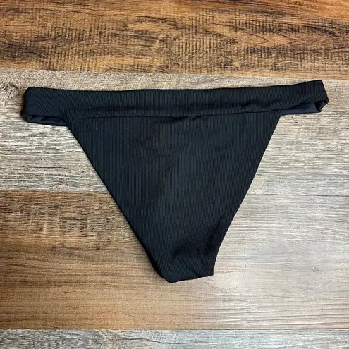 l*space L*‎ Veronica Bikini Bottoms Size XL Black Classic High Cut Thigh Ribbed NWT