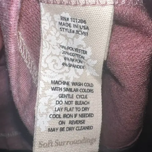 Soft Surroundings NWOT Brinley Top Womens Size Petite Large ColorBlackBerry Wine