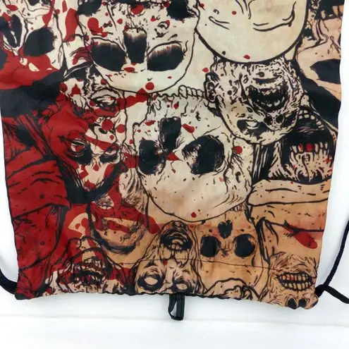 Spirit Halloween Zombie Skull Printed Cinch Bag Backpack 17X13.5 Horror Monsters 