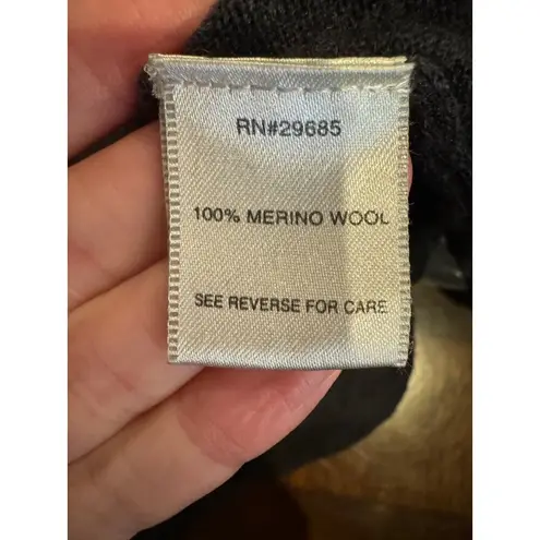 Pendleton Sweater Women Medium Gray Knit Merino Wool Turtleneck Pullover Career