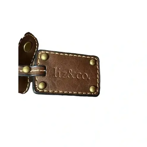 LIZ & CO. LIZ CLAIBORNE SLOUCHY BOHO STRIPED CROSSBODY BAG PURSE Brown