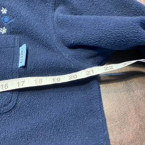 Looney Tunes Tweety Bird Fleece Shirt Jacket Womens Small Embroidered Cartoon Blue