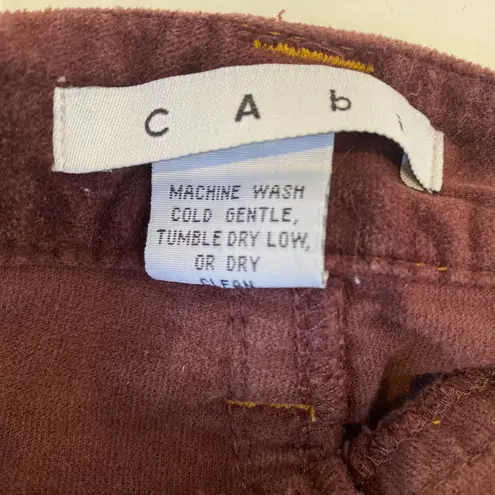 CAbi  Maroon/Burgundy Velour Bootcut Flare Pants EUC Sz 10 Cotton Retro Holiday