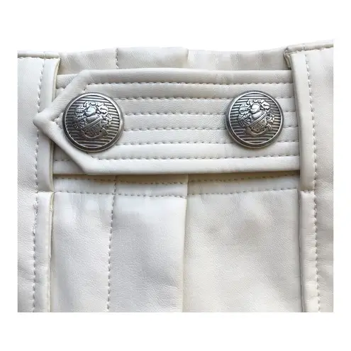 Veronica Beard Ecru Vegan Leather Atala Pants Tapered Leg Women's Size 2 NWT