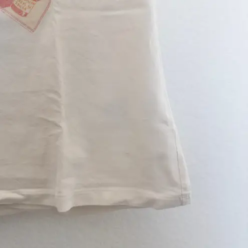 Farm Rio Womens T-Shirt Size M Cream Amazonia Graphic Parrots Tropical Resort