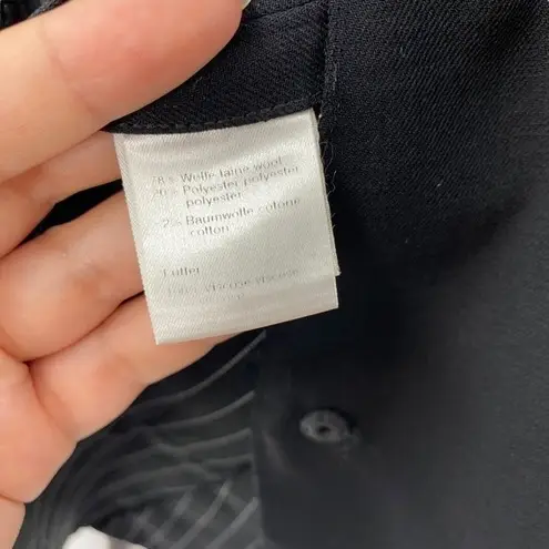 Akris Size 8 Black Blazer With Pinstripe Contrast Collar Quiet Luxury Academia