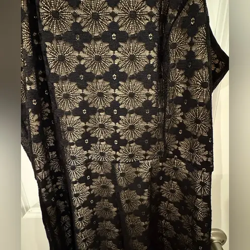 Bleuh Ciel Moody Floral Whimsy Goth Black Lace Nude Lined Halter Romper Size L - Image 6