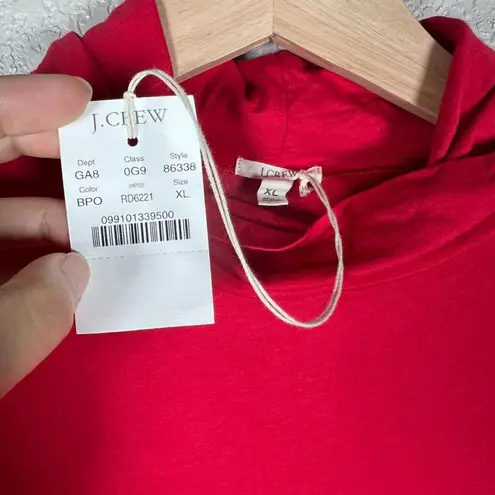 J. Crew Women's Tissue Cotton Turtleneck Red XL Spandex Lightweight Holiday NEW