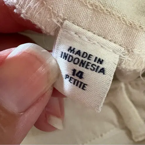 J. Jill High‑Rise Angled‑Pocket Wide‑Leg Jeans in Ivory Size 14P White