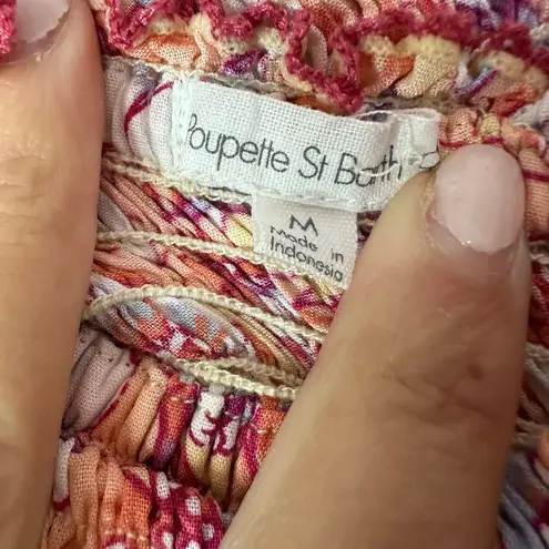 Poupette St. Barth Soledad Floral Smocked Mini Dress Size Medium