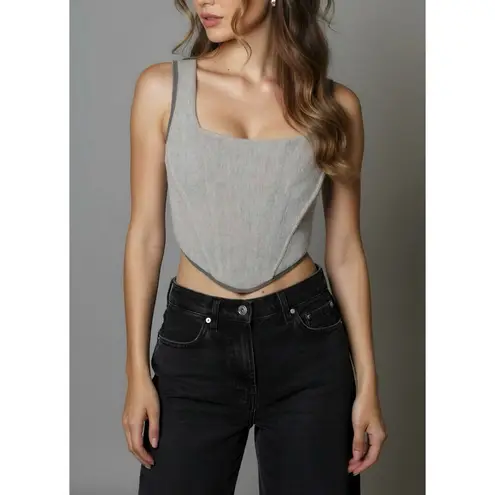 With Jean WITH JÉAN June Corset Top, Grey, Small