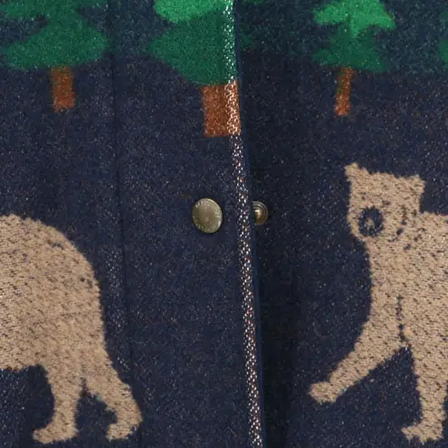 Pendleton Originals Vintage Wool Blanket Coat Cabin Bear Fish Sherpa Women's S