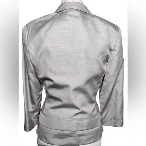 Narciso Rodriguez Made in Italy Silk Blazer Light Grey Gray