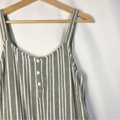 Rails Brooklyn Gray & White Caldas Stripe Crop Wide Leg Jumpsuit M