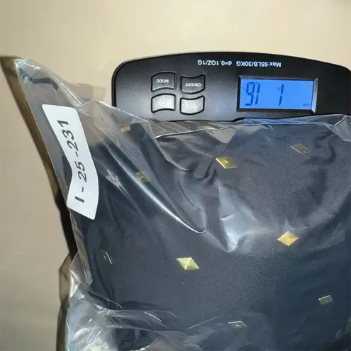 Swimsuits for All Women's 24 Black Gold Studded One Piece Swimsuit