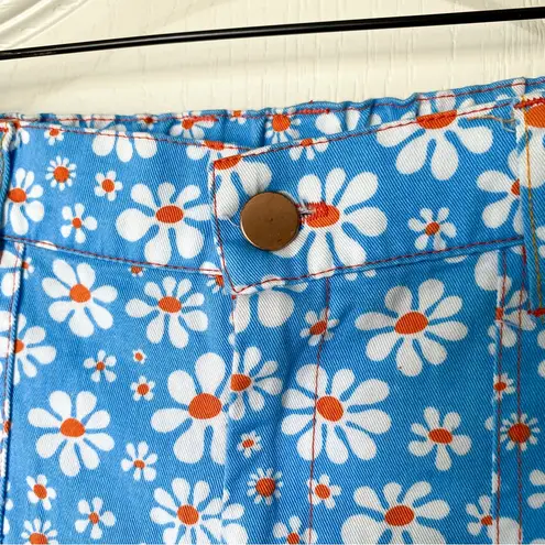 Big Bud Press Lazy Daisy Work Pants Cotton Blue Daisy Print Medium EUC