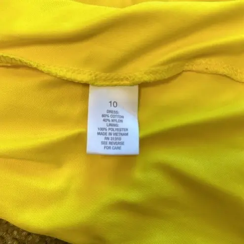 Roz & Ali Yellow Lace Mini Dress Size 10