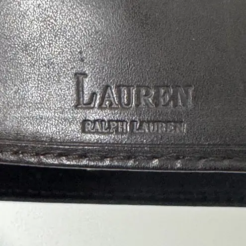 Rare Lauren Ralph Lauren Equestrian Brown Logo Leather Bifold Wallet