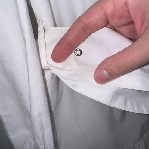 Walter Baker Tara Belted Cotton Poplin Long Sleeve Mini Dress S White