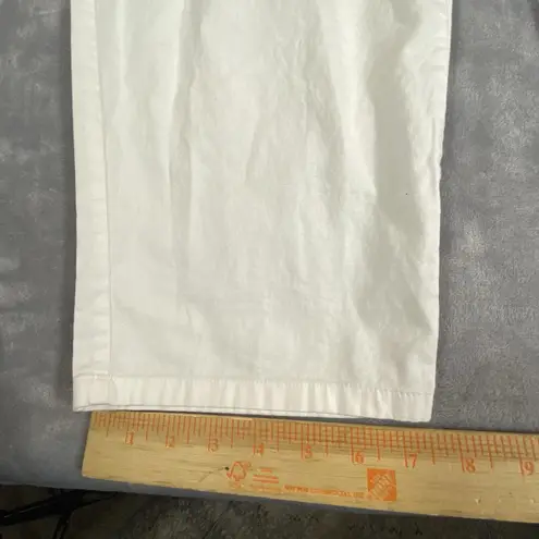 J. Jill Wide Leg Pants 18 White Elastic Linen Cotton Blend Stretch Full Length Size 18P