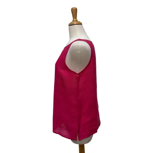 Mark Shale 100% Irish Linen Tank Top Sz 8 Pink Boxy Lagenlook Capsule Wardrobe