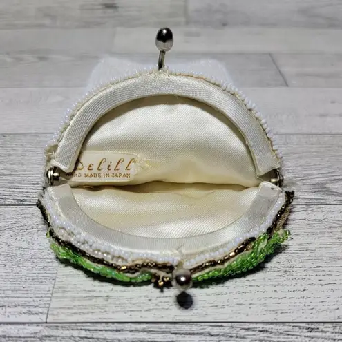 Vintage 1950's Delill Hand Beaded Pineapple Micro Bead Coin Purse Glasses Case Gold