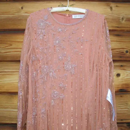 Mac Duggal 93626 Womens High Neck Illusion Embellished Gown Dress Rose 14