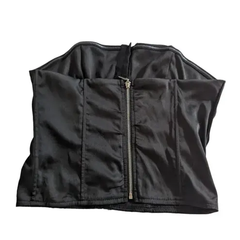 Superdown Sexy Cute Black Satin Cailyn Corset Top Size Small