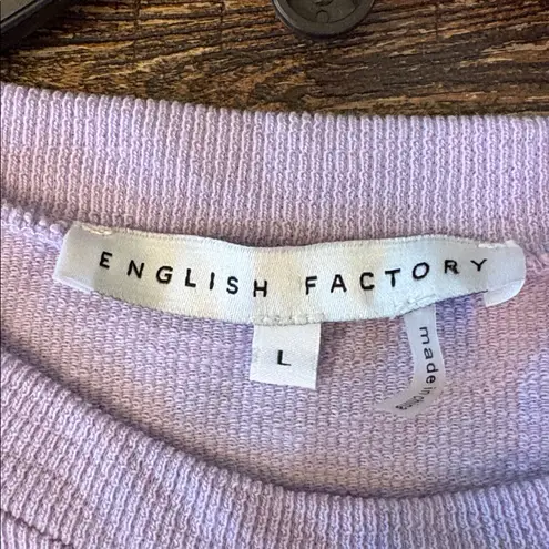 English Factory Lilac Babydoll Mini Dress Mixed Media Bell Sleeve Size Medium M