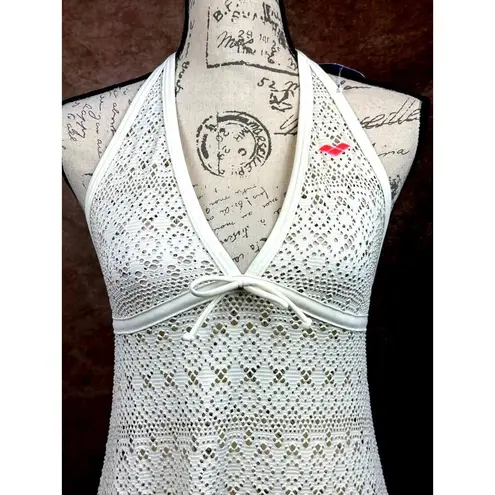 Arena Mesh Halter Neck Coverup - Cream - size M