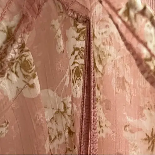 Ophelia Roe Women’s Long Sleeve Lace Overlay Floral Print Dress Size 3XL Pink