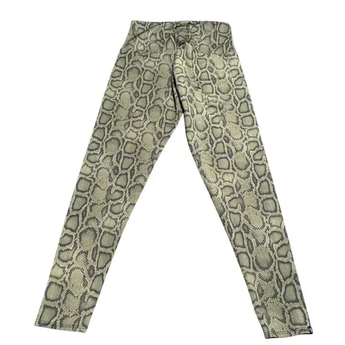 Onzie Green Black Snakeskin Smooth Legging Animal Print High Waist Small Medium