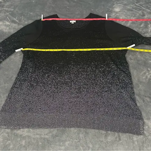 Avenue Womenâs Long Sleeve Sweater with Gradient Sparkle Size 22/24 (RN138302) Black
